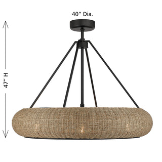 Gaia 6-Light Fan D'Lier in Matte Black by Breegan Jane