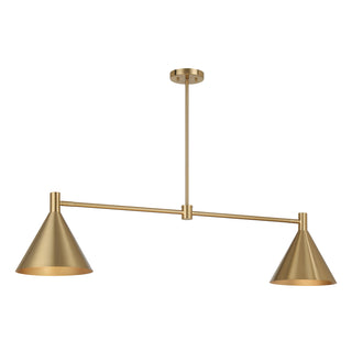 Pharos 2-Light Linear Chandelier in Noble Brass by Breegan Jane