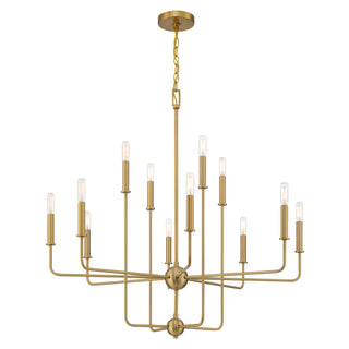 Avondale 12-Light Chandelier in Warm Brass