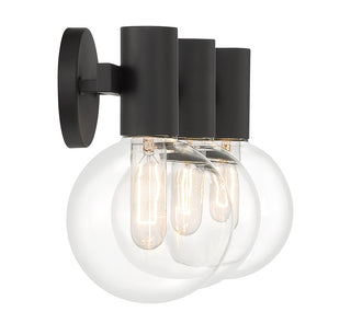 Wright 3-Light Bathroom Vanity Light in Matte Black
