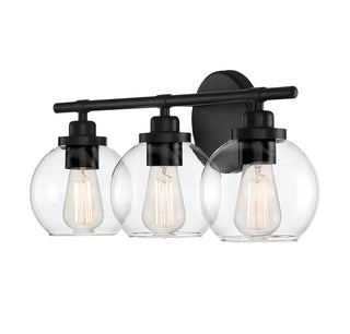 Carson 3-Light Bathroom Vanity Light in Matte Black