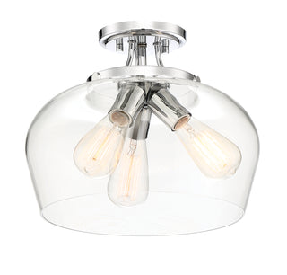 Octave 3-Light Ceiling Light in Polished Chrome