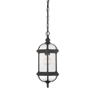 Kensington 1-Light Outdoor Hanging Lantern in Textured Black