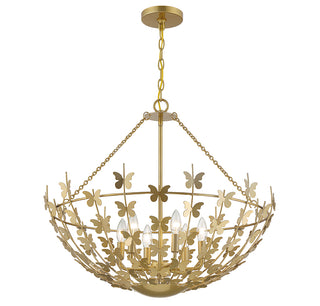 Birch 6-Light Pendant in Burnished Brass