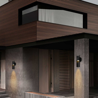 Hugo 11 Inch Outdoor Wall Sconce in Sand Black Finish