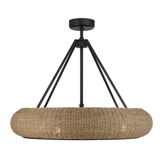 Gaia 6-Light Fan D'Lier in Matte Black by Breegan Jane