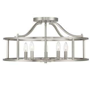 Stockton 5-Light Ceiling Light in Satin Nickel
