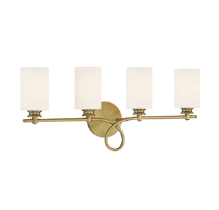 Woodbury 4-Light Bathroom Vanity Light in Warm Brass