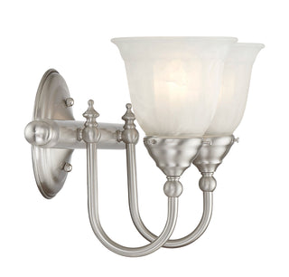 Brunswick 2-Light Bathroom Vanity Light in Satin Nickel