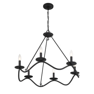 6-Light Chandelier in Matte Black