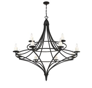 Director 12-Light Chandelier in Matte Black