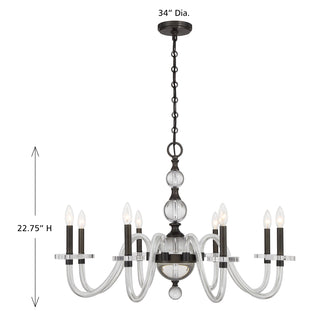Aragon 8-Light Chandelier in Mediterranean Bronze