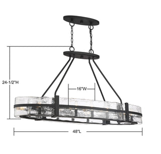 Hudson 10-Light Oval Chandelier in Matte Black