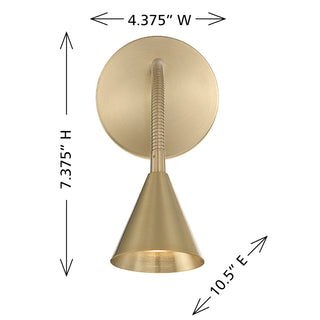 Pharos 1-Light Wall Sconce in Noble Brass by Breegan Jane