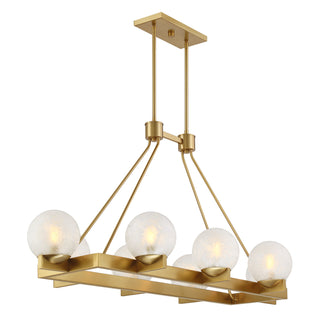 Darien 8-Light Linear Chandelier in Warm Brass