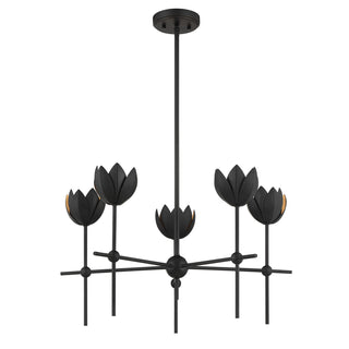 5-Light Chandelier in Matte Black