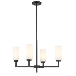 4-Light Chandelier in Matte Black