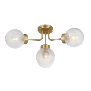 Coral 4-Light Semi-Flush in Warm Brass