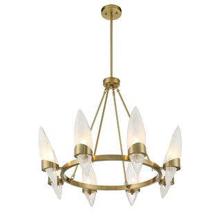 Nouvel 8-Light Chandelier in Warm Brass