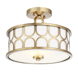2-Light Ceiling Light in Natural Brass