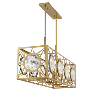 Balfour 8-Light Linear Chandelier in Warm Brass