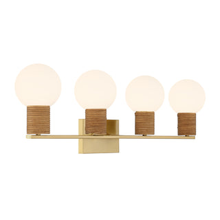 Jarrell 4-Light Bathroom Vanity Light in Warm Brass