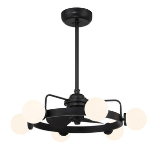 Gibson 6-Light Fan D'Lier in Matte Black