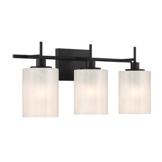 3-Light Bathroom Vanity Light in Matte Black