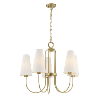 Wilkes 5-Light Chandelier in Warm Brass by Dann Foley
