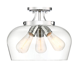 Octave 3-Light Ceiling Light in Polished Chrome