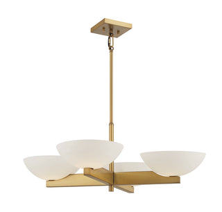 Fallon 4-Light Chandelier in Warm Brass