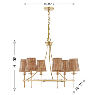 Ashbury 6-Light Chandelier in Warm Brass