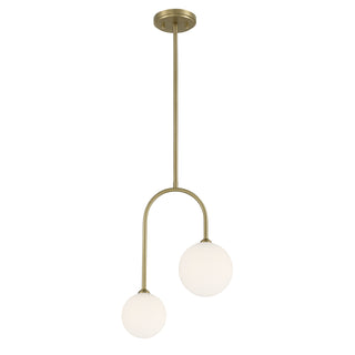 Chester 2-Light Pendant in Noble Brass