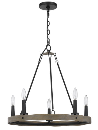 Maidstone Metal Chandelier With Wood Finish