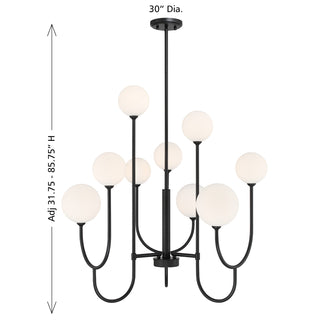 Chester 9-Light Chandelier in Matte Black