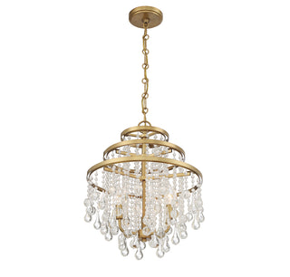 Luna 3-Light Mini Chandelier in Warm Brass