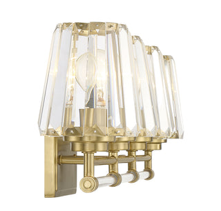 Garnet 4-Light Bathroom Vanity Light in Warm Brass