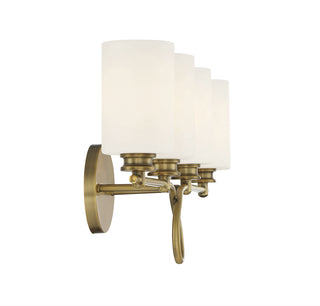 Woodbury 4-Light Bathroom Vanity Light in Warm Brass