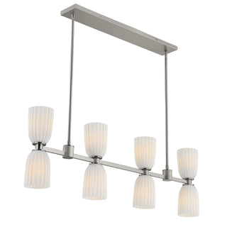 Baldwin 8-Light Linear Chandelier in Satin Nickel