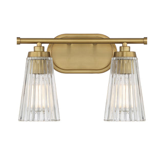Chantilly 2-Light Bathroom Vanity Light in Warm Brass