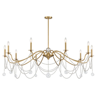 Mariposa 10-Light Chandelier in Warm Brass