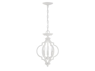 3-Light Convertible Semi-Flush or Pendant in Bisque White