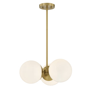 Turin 3-Light Chandelier in Warm Brass by Dann Foley