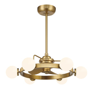 Gibson 6-Light Fan D'Lier in Warm Brass