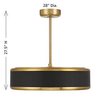Archer LED Fan D'Lier in Warm Brass