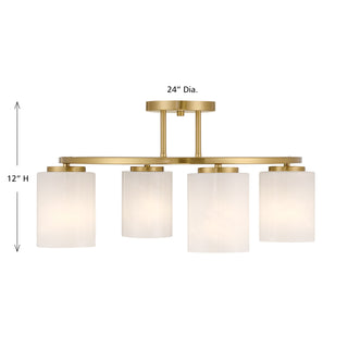 Herron 4-Light Ceiling Light in Warm Brass