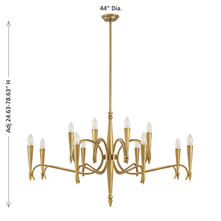 Tremont 12-Light Chandelier in Riviera Brass