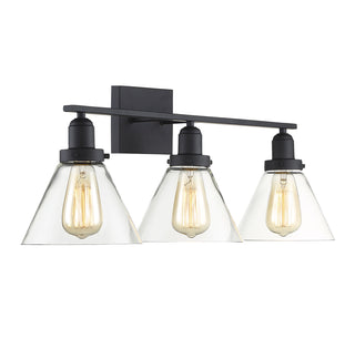 Drake 3-Light Bathroom Vanity Light in Black