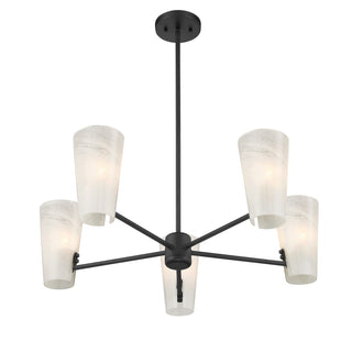 5-Light Chandelier in Matte Black