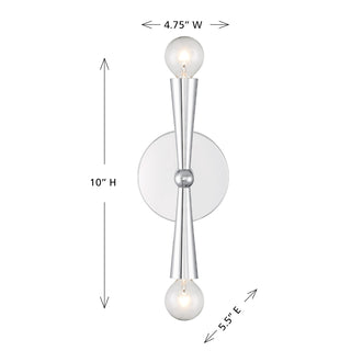 2-Light Wall Sconce in Chrome